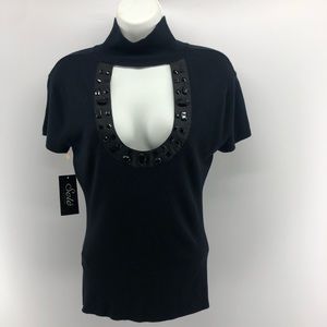 Sele Black Sweater Top